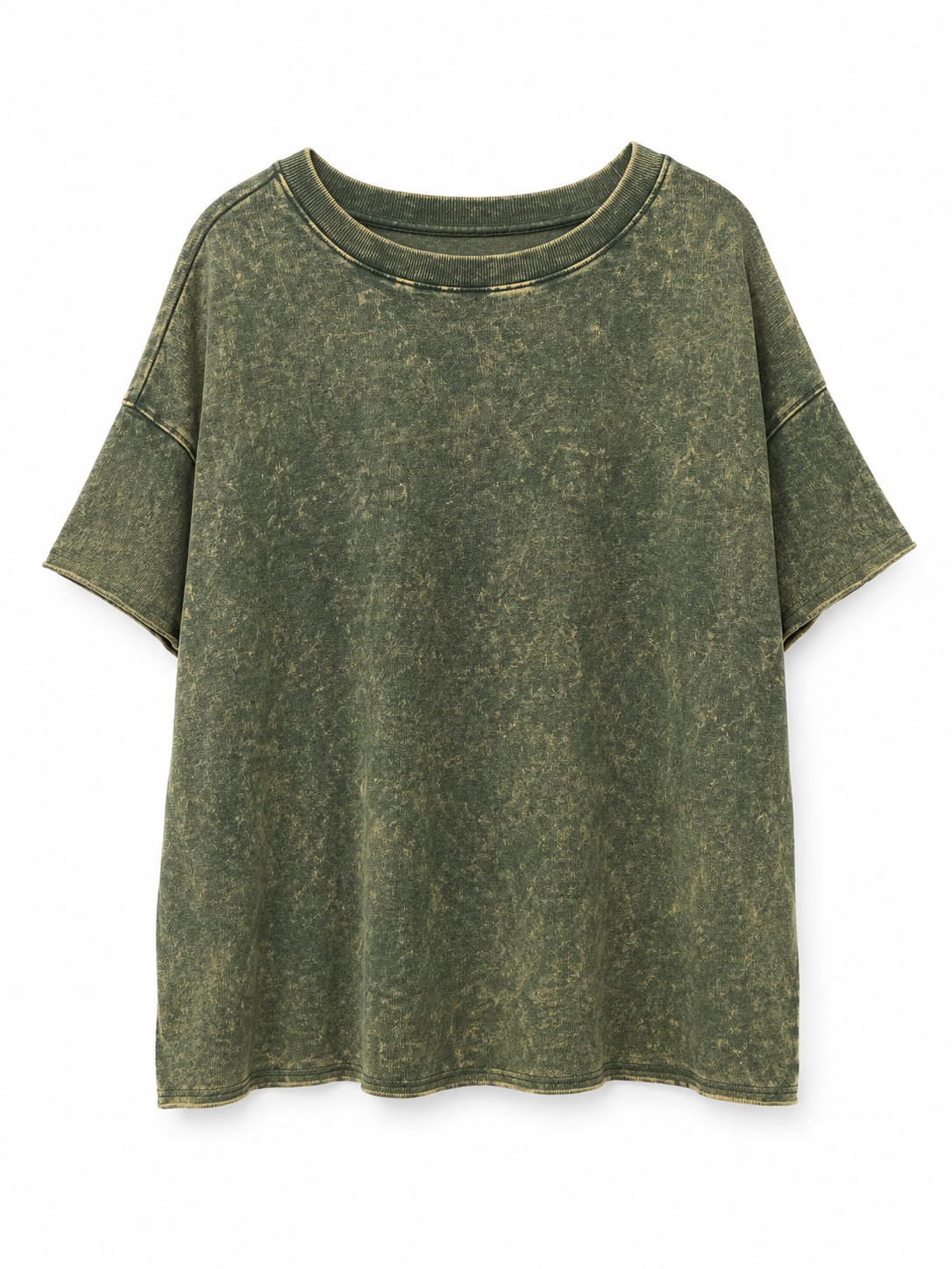 Plus Size Acid Wash French Terry Oversized Tee
